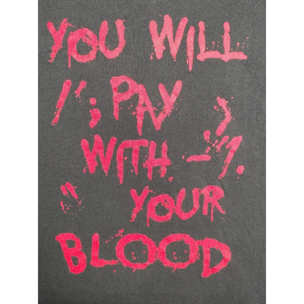 XL t-shirt Shadows Fall band graphic metalcore skull knives lyrics 100% cotton